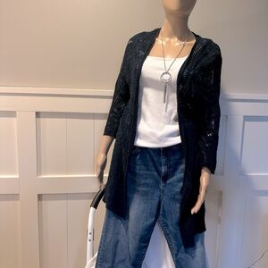 Navy crocheted sweater